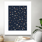 Midnight Navy Terrazzo #1 #decor #art by Anita & Bella Jantz on GIANT ART - blue digital drawing