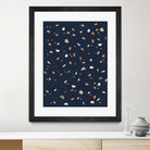 Midnight Navy Terrazzo #1 #decor #art by Anita & Bella Jantz on GIANT ART - blue digital drawing