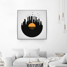 Vinyl City by Yuri Chagas Lobo on GIANT ART - black vector illustration