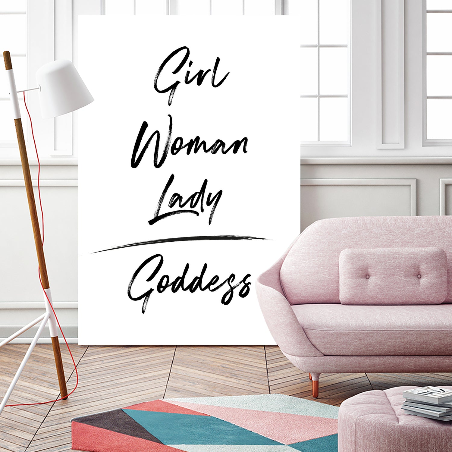 Girl Woman Lady = Goddess | Black and White Edition by Anastasia Sawall on GIANT ART - black typography