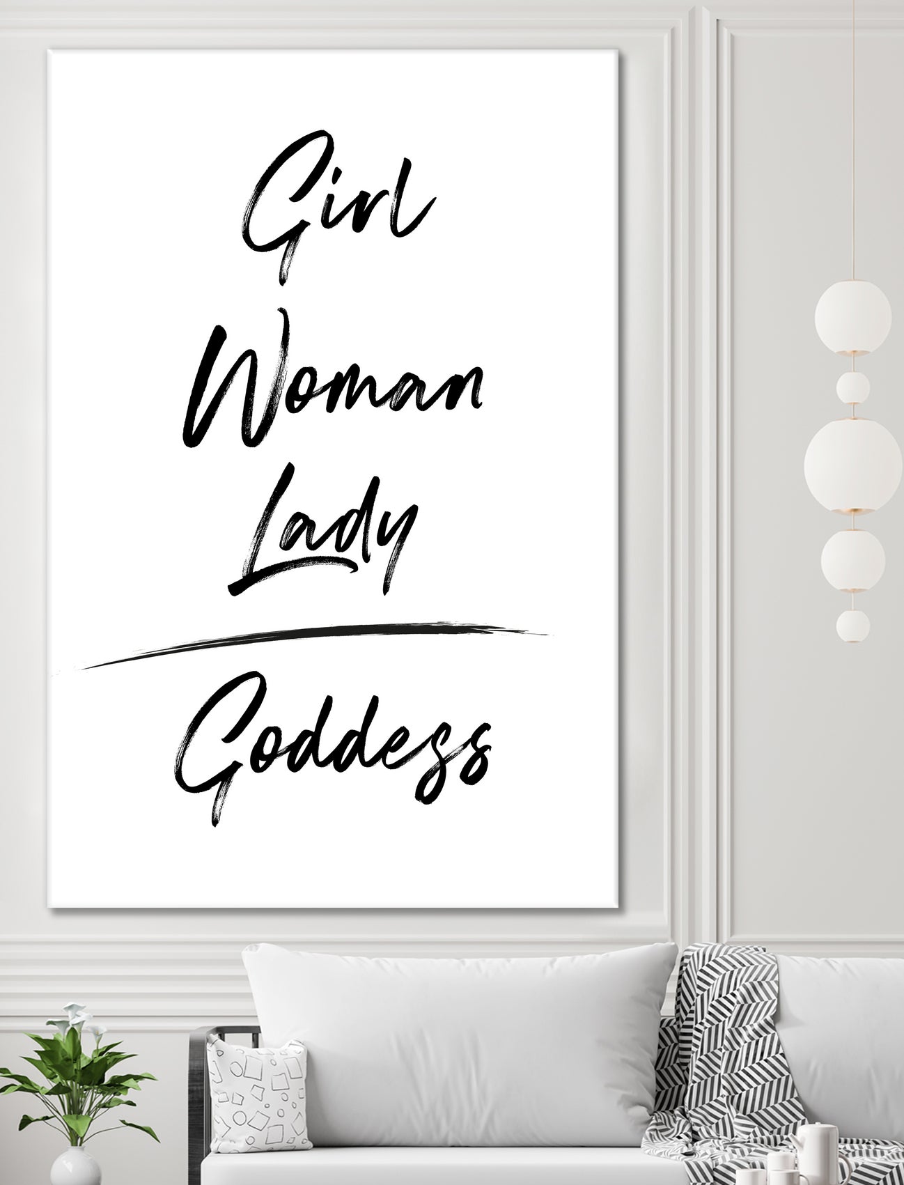 Girl Woman Lady = Goddess | Black and White Edition by Anastasia Sawall on GIANT ART - black typography