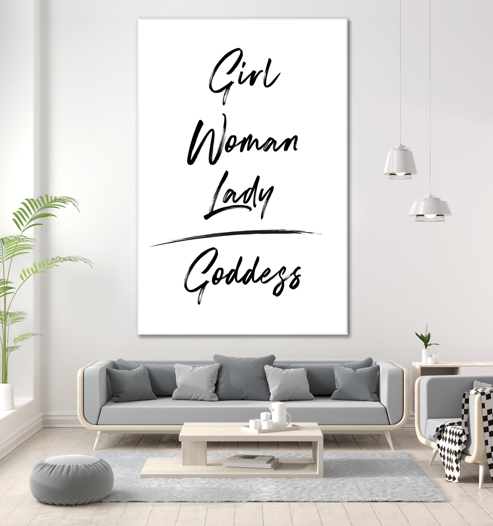 Girl Woman Lady = Goddess | Black and White Edition by Anastasia Sawall on GIANT ART - black typography