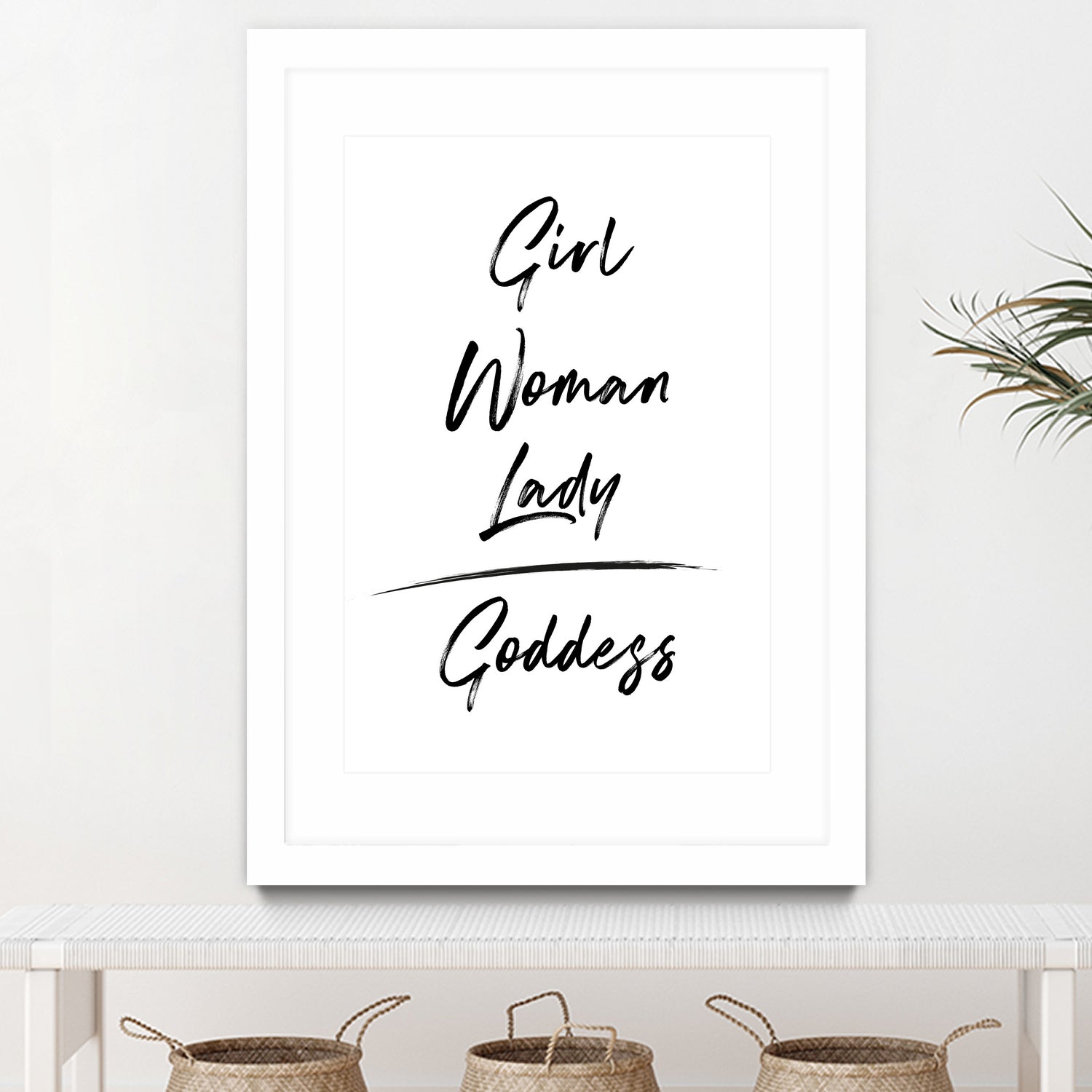 Girl Woman Lady = Goddess | Black and White Edition by Anastasia Sawall on GIANT ART - black typography