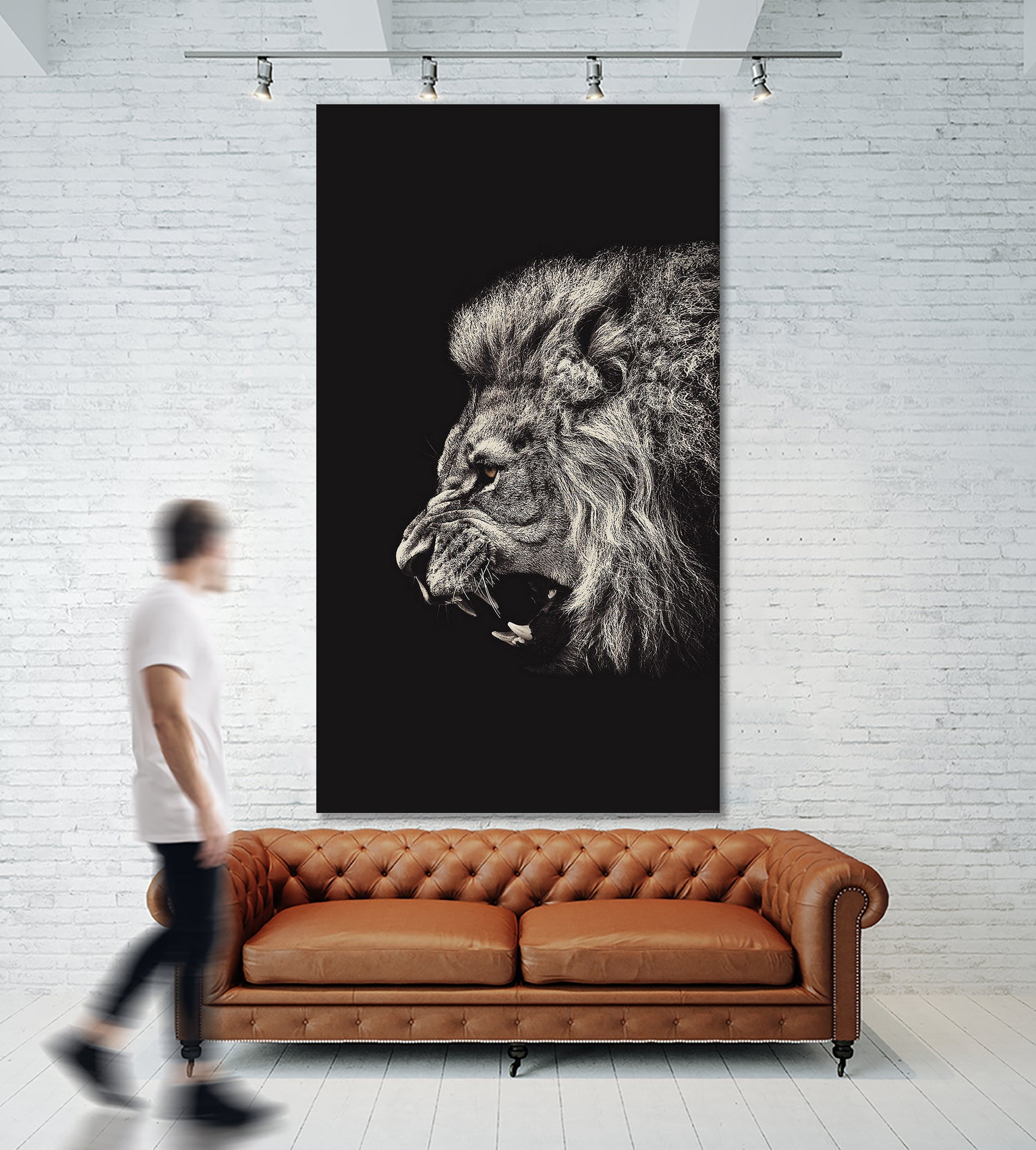 Angry male lion by Wiguna Asmorohadi on GIANT ART - black vector illustration