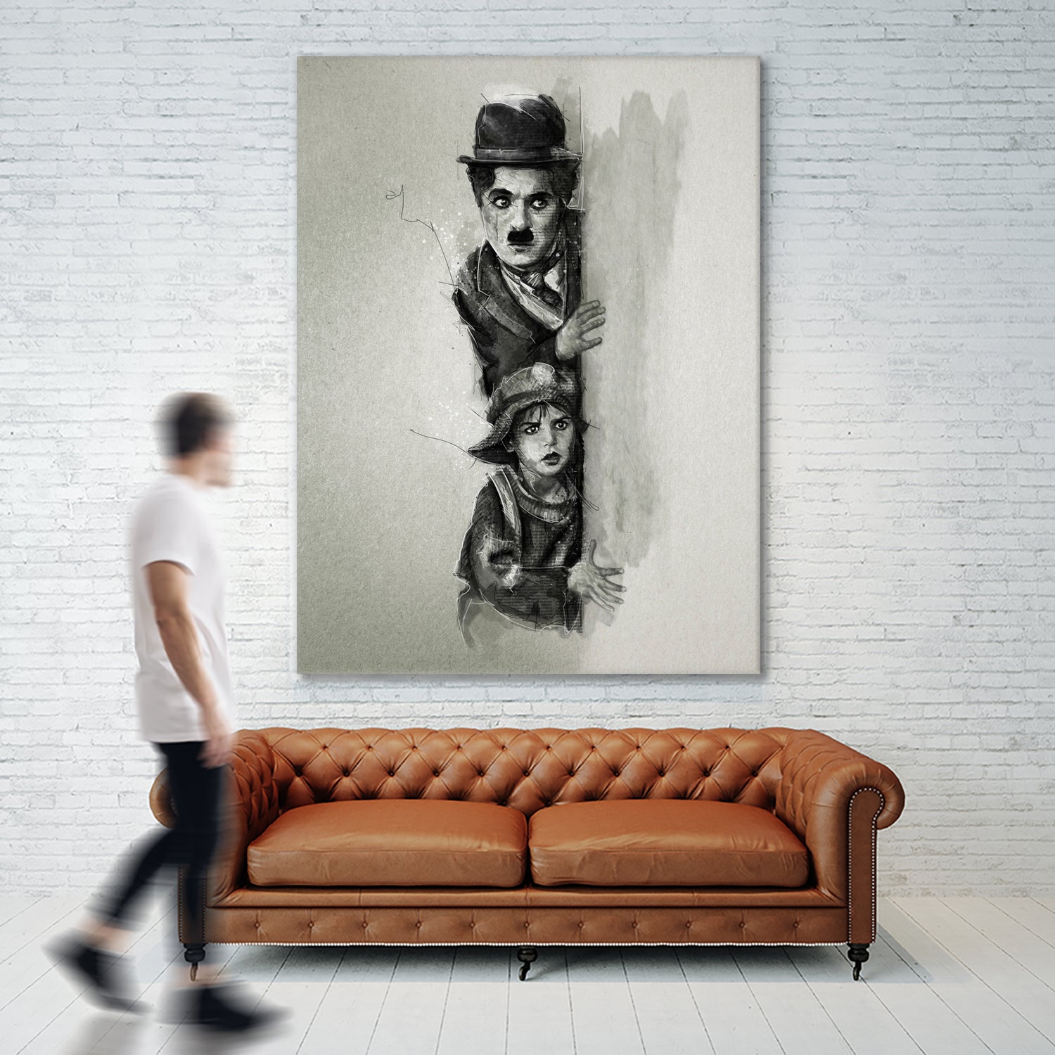 Charlie Chaplin - The Kid by Claudio Tosi on GIANT ART - black digital painting