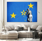 Banksy, Euro stars, edited, cut verion, Banksy poster by ALMA Studio on GIANT ART - blue mixed media