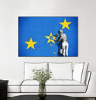 Banksy, Euro stars, edited, cut verion, Banksy poster by ALMA Studio on GIANT ART - blue mixed media