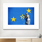 Banksy, Euro stars, edited, cut verion, Banksy poster by ALMA Studio on GIANT ART - blue mixed media