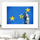 Banksy, Euro stars, edited, cut verion, Banksy poster by ALMA Studio on GIANT ART - blue mixed media