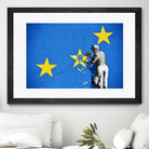 Banksy, Euro stars, edited, cut verion, Banksy poster by ALMA Studio on GIANT ART - blue mixed media