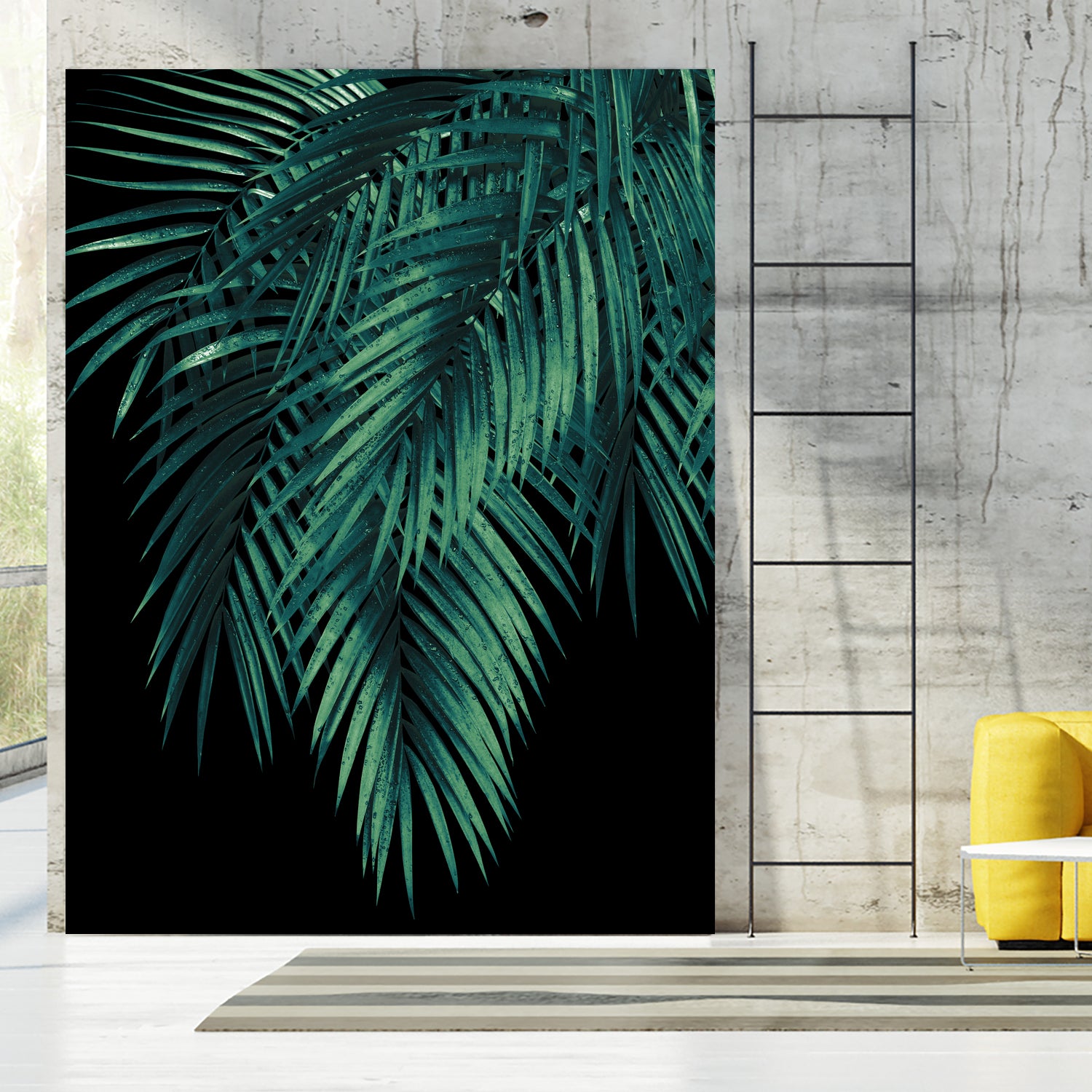 Palm Leaves Green Night Vibes #1 #tropical #decor #art by Anita & Bella Jantz on GIANT ART - green photo illustration