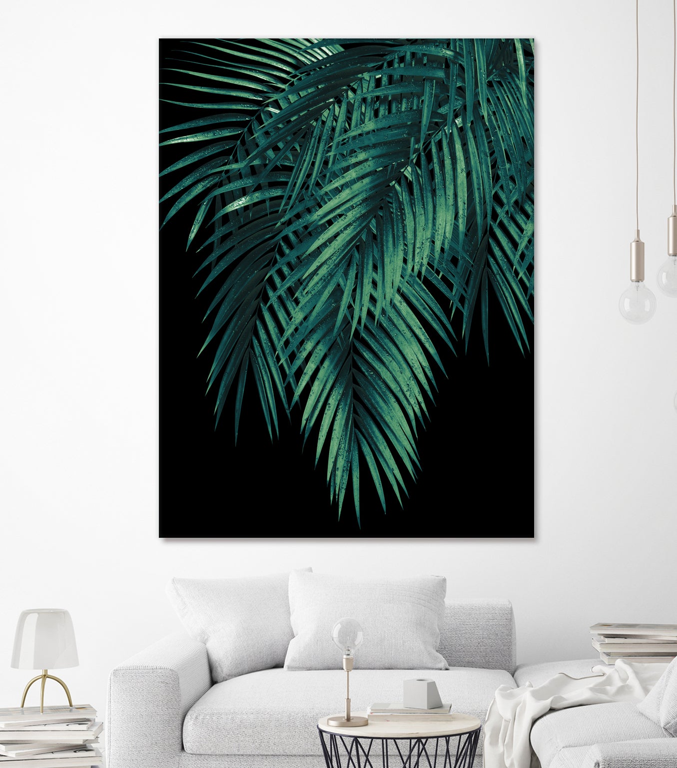 Palm Leaves Green Night Vibes #1 #tropical #decor #art by Anita & Bella Jantz on GIANT ART - green photo illustration