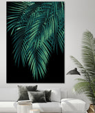 Palm Leaves Green Night Vibes #1 #tropical #decor #art by Anita & Bella Jantz on GIANT ART - green photo illustration