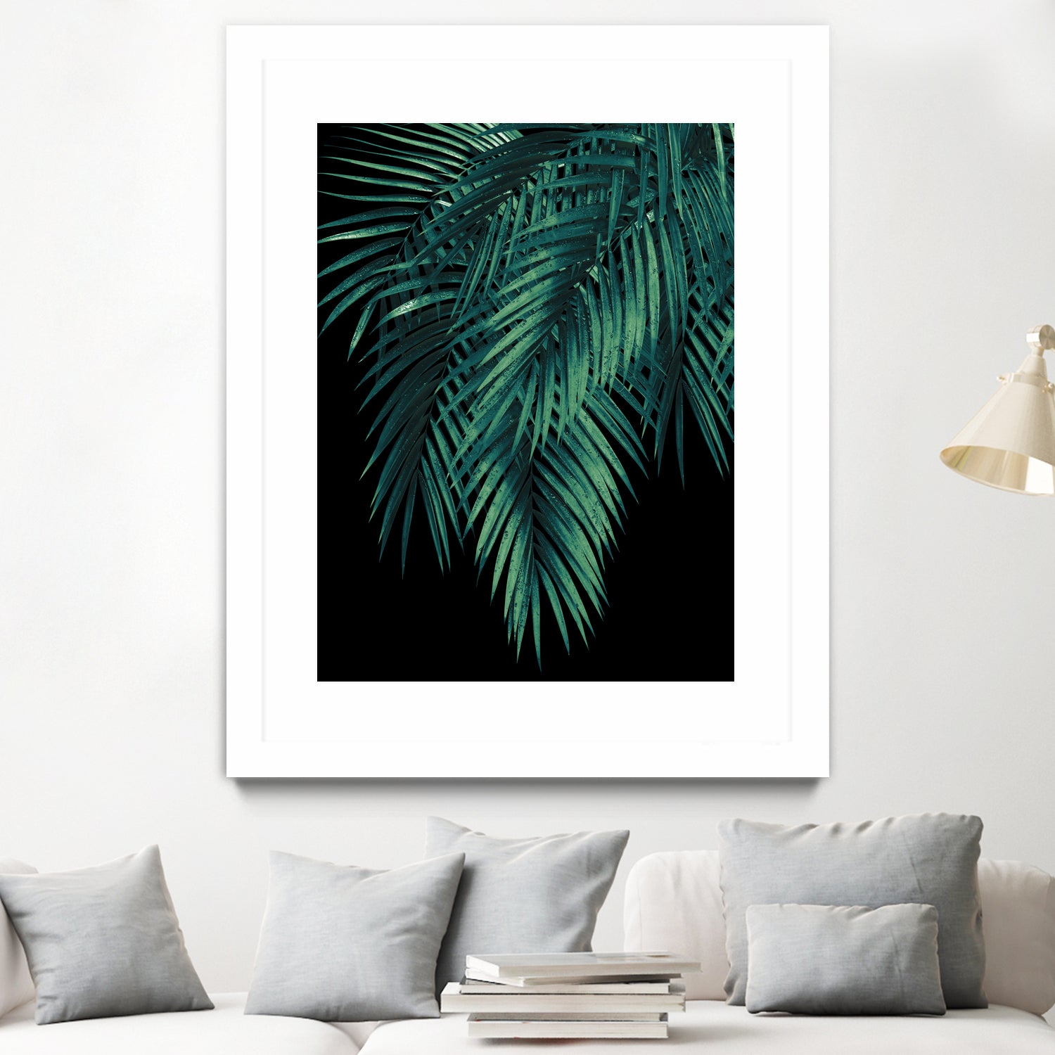 Palm Leaves Green Night Vibes #1 #tropical #decor #art by Anita & Bella Jantz on GIANT ART - green photo illustration