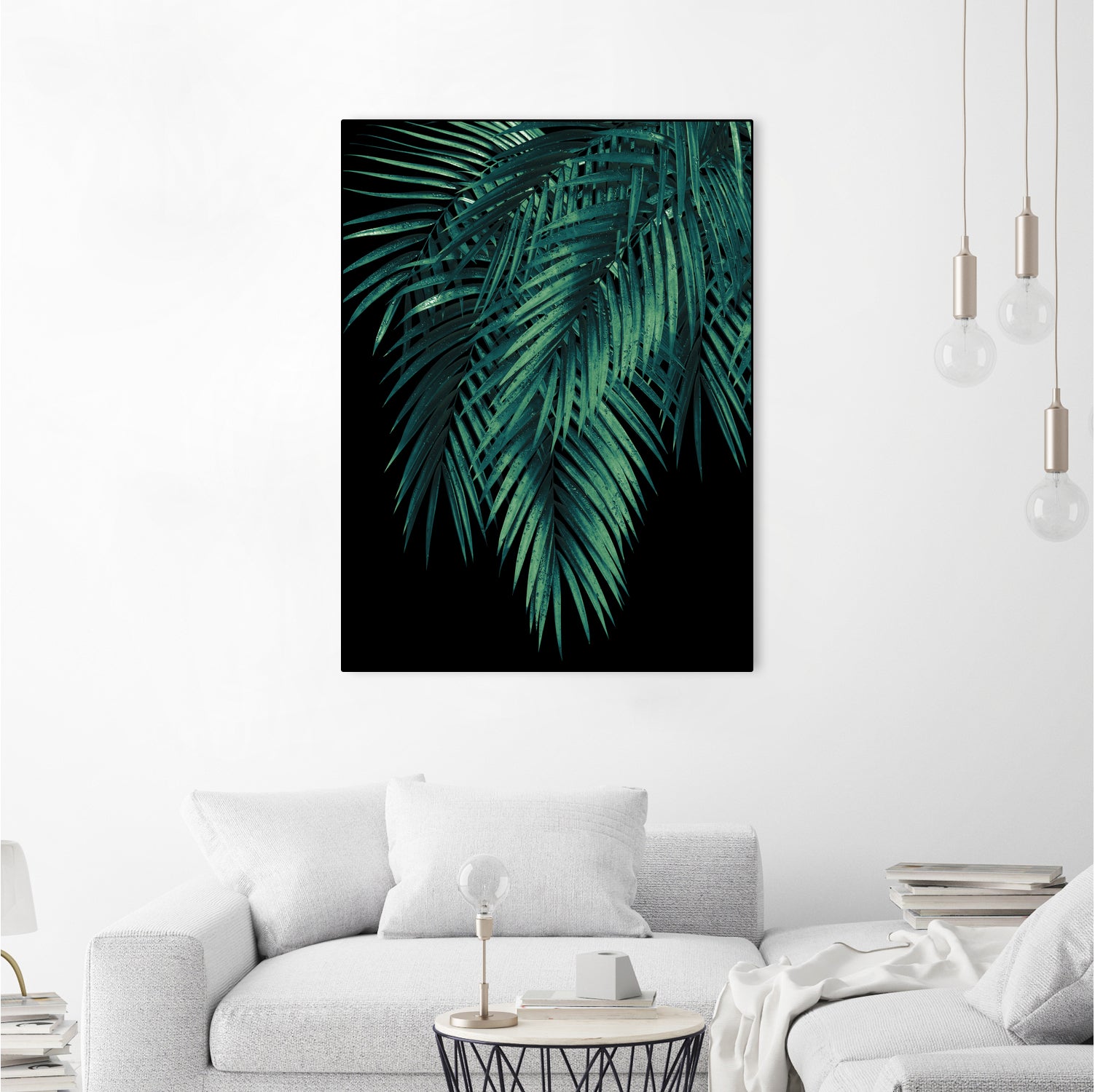 Palm Leaves Green Night Vibes #1 #tropical #decor #art by Anita & Bella Jantz on GIANT ART - green photo illustration