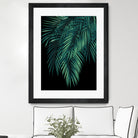 Palm Leaves Green Night Vibes #1 #tropical #decor #art by Anita & Bella Jantz on GIANT ART - green photo illustration