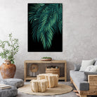 Palm Leaves Green Night Vibes #1 #tropical #decor #art by Anita & Bella Jantz on GIANT ART - green photo illustration