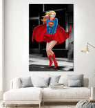 Supergirl a a Marilyn by Dan Avenell on GIANT ART - red digital painting