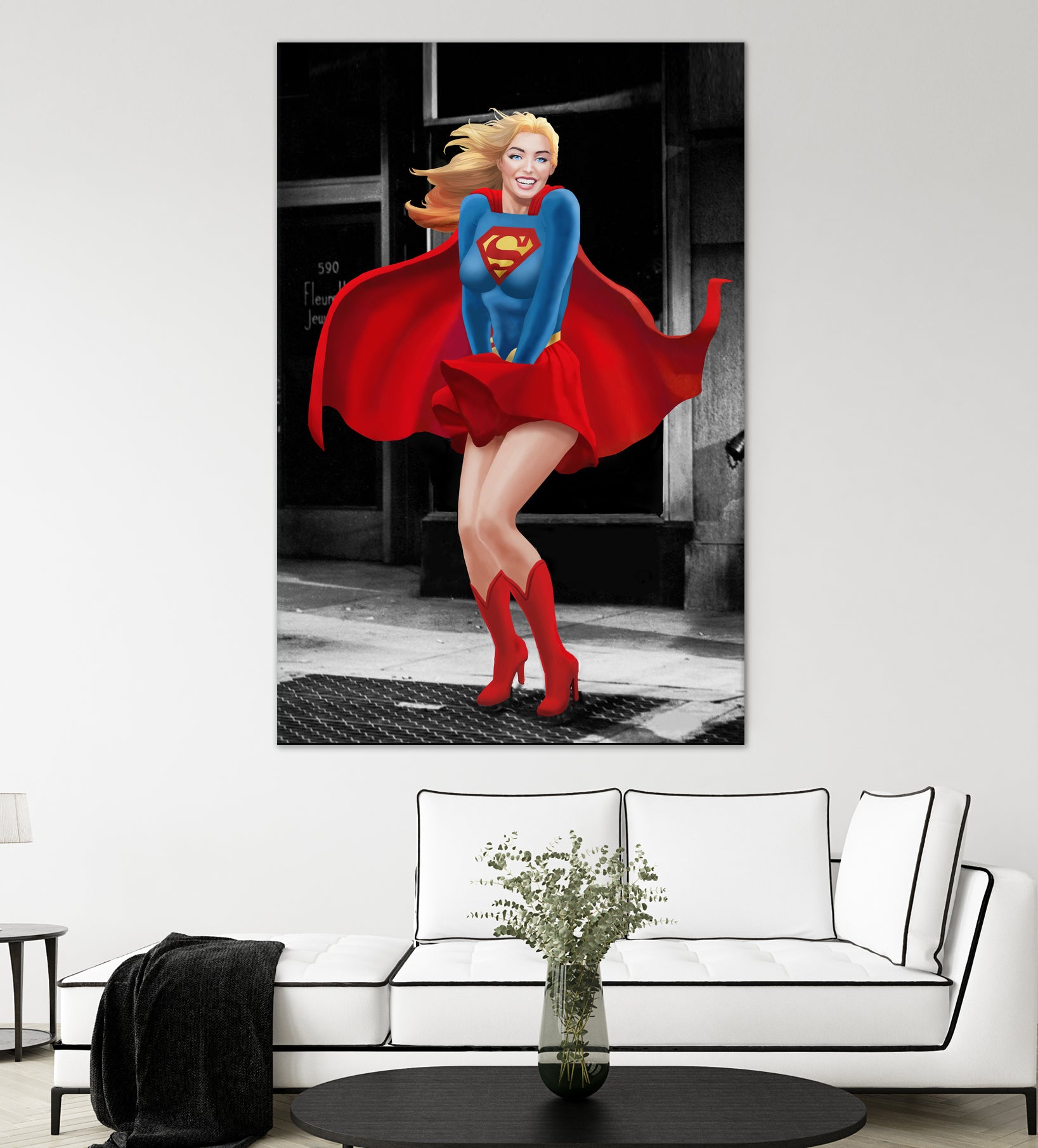 Supergirl a a Marilyn by Dan Avenell on GIANT ART - red digital painting