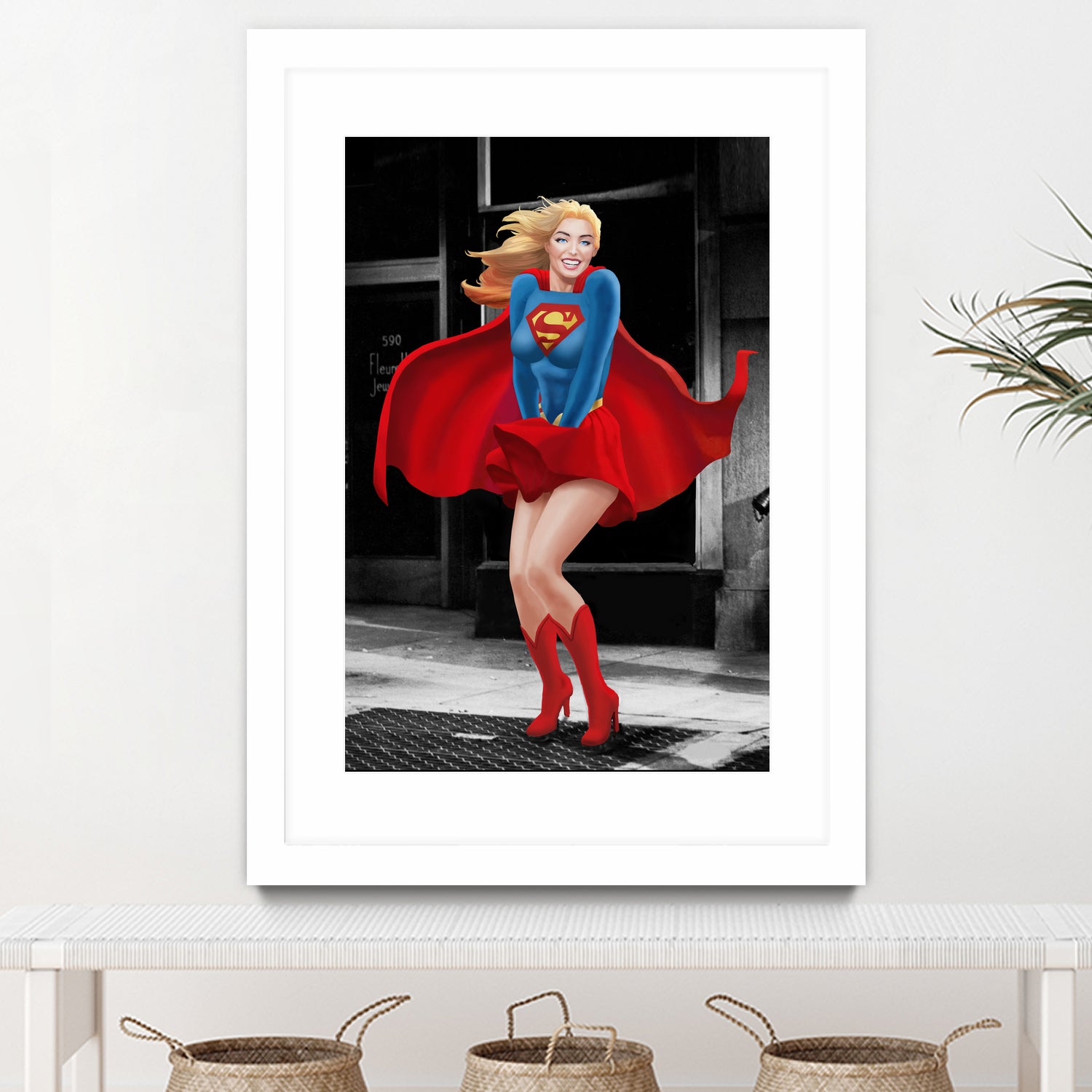 Supergirl a a Marilyn by Dan Avenell on GIANT ART - red digital painting