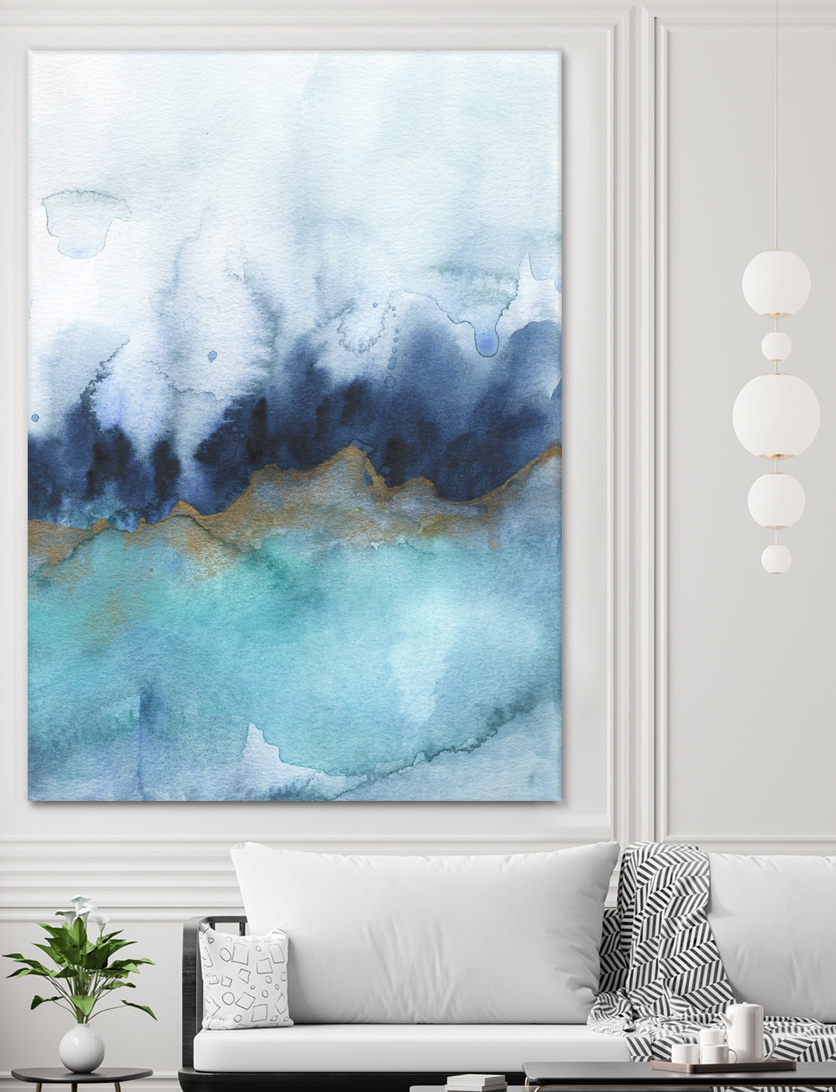 mystic abstract watercolor by Jen Merli on GIANT ART - blue mixed media