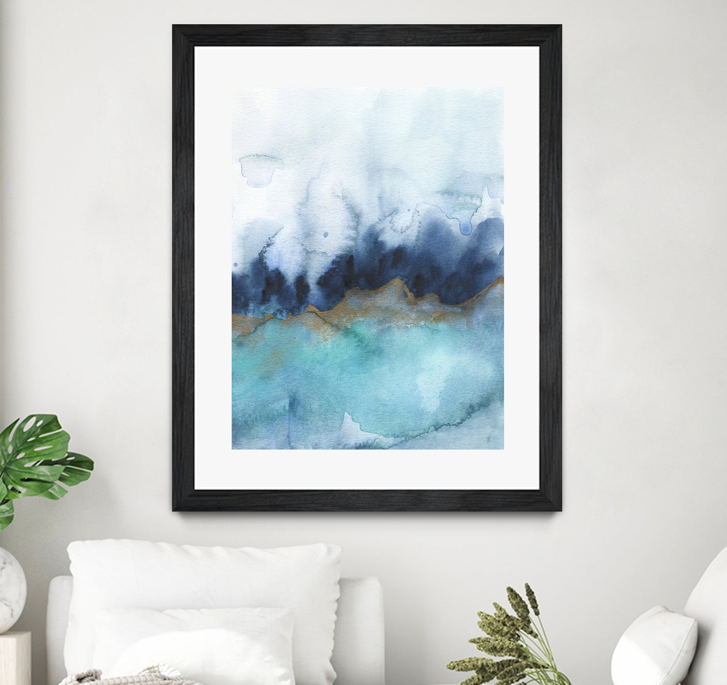 mystic abstract watercolor by Jen Merli on GIANT ART - blue mixed media