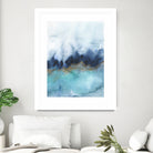 mystic abstract watercolor by Jen Merli on GIANT ART - blue mixed media