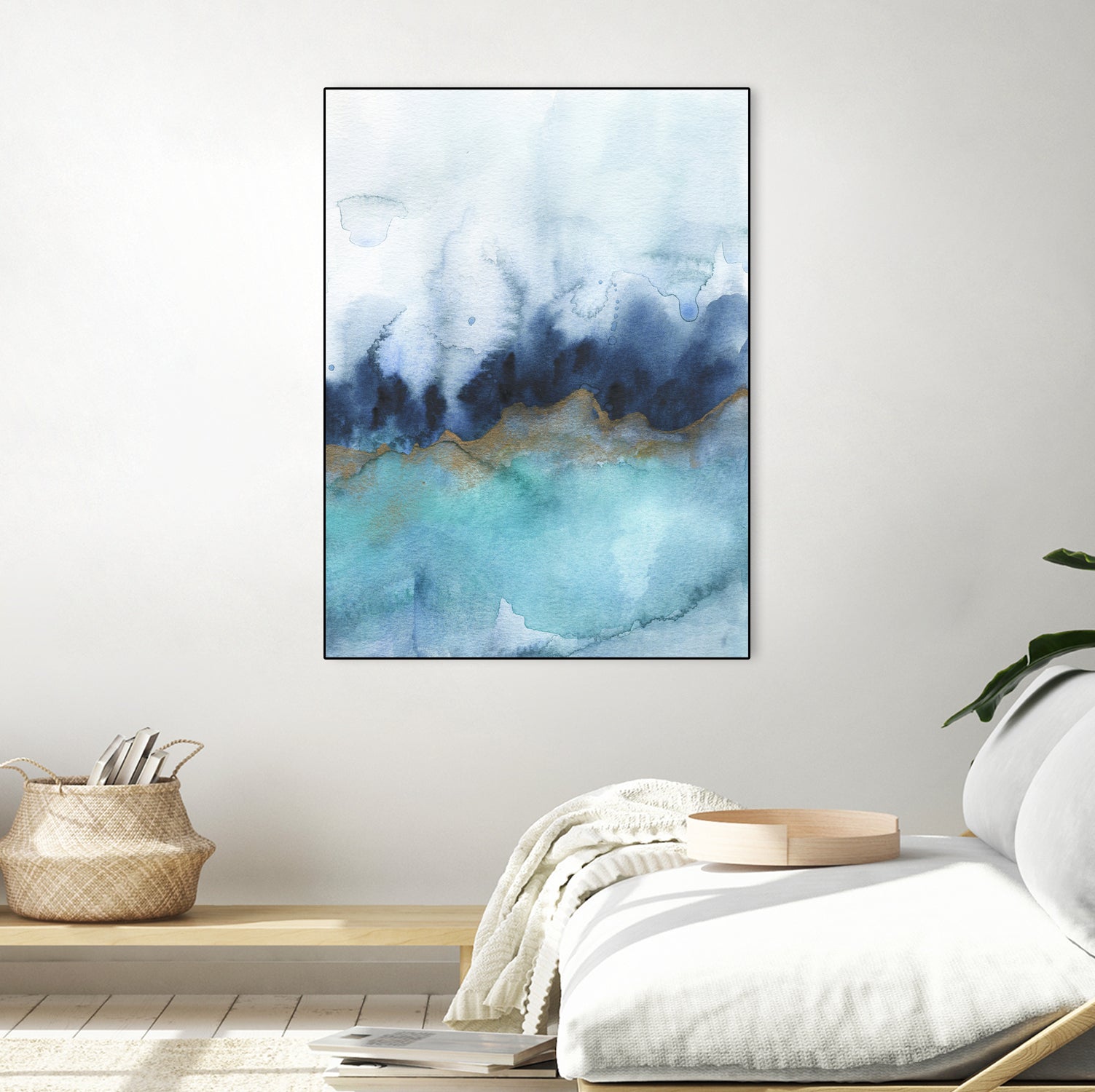 mystic abstract watercolor by Jen Merli on GIANT ART - blue mixed media