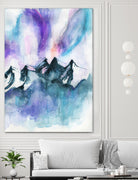 Mountain Magic  Watercolor by Jen Merli on GIANT ART - blue mixed media