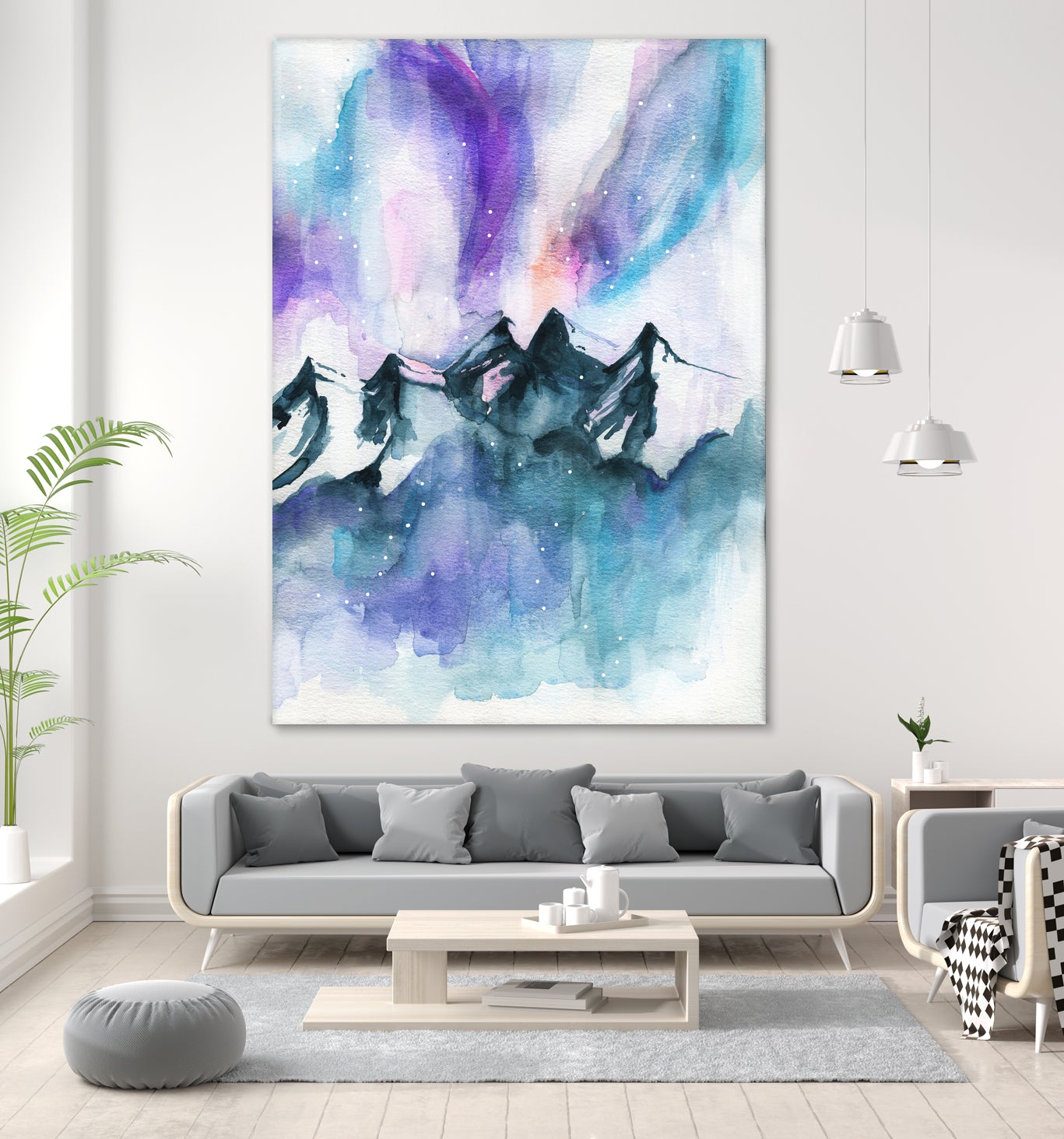 Mountain Magic  Watercolor by Jen Merli on GIANT ART - blue mixed media