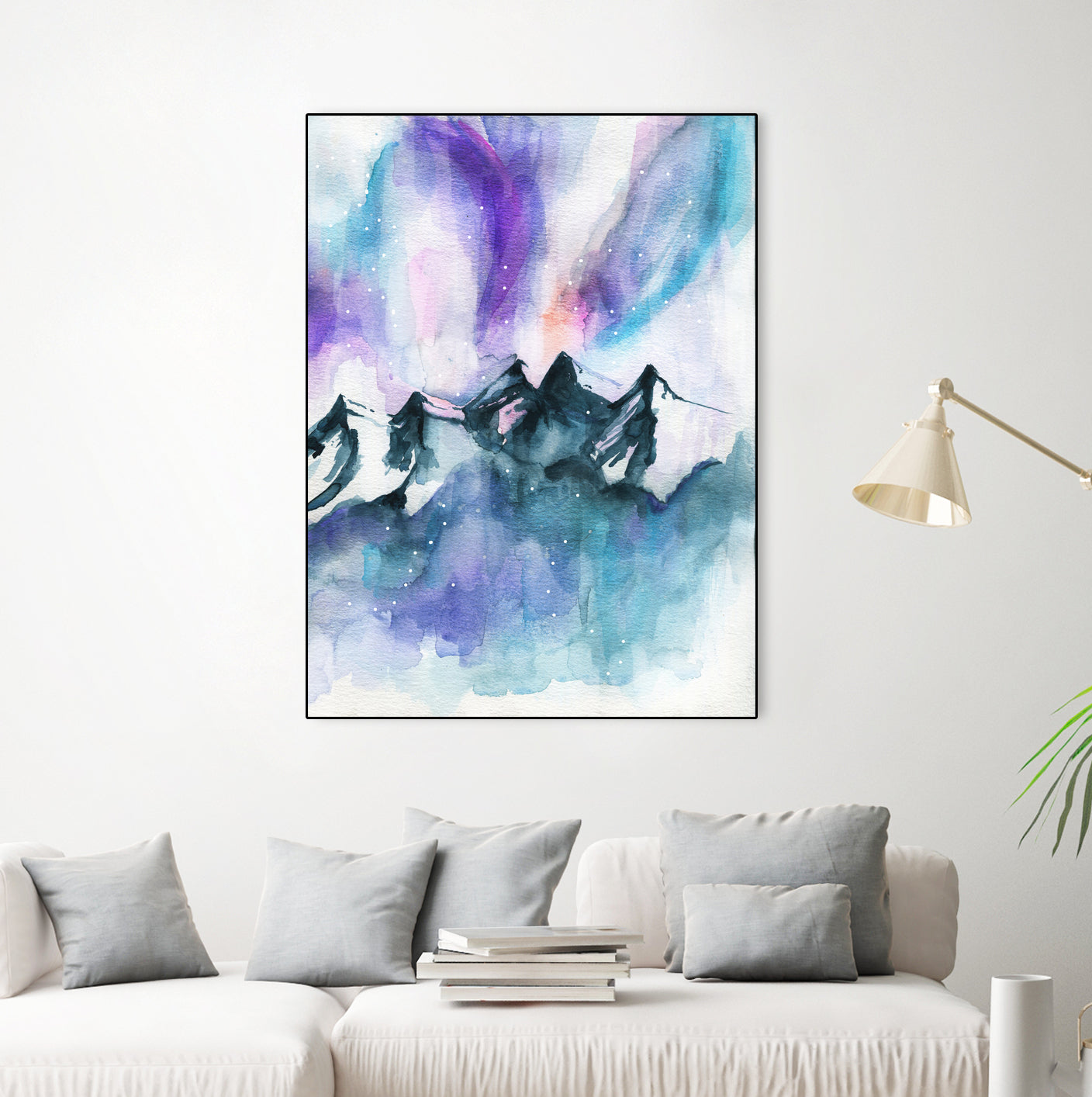 Mountain Magic  Watercolor by Jen Merli on GIANT ART - blue mixed media