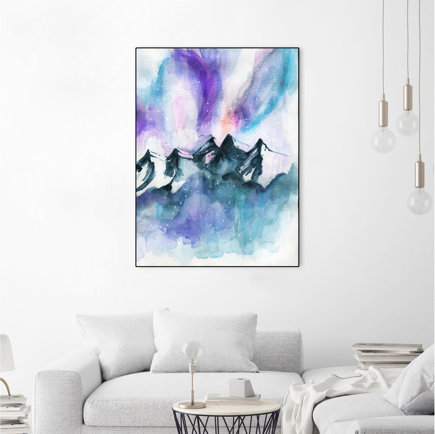 Mountain Magic  Watercolor by Jen Merli on GIANT ART - blue mixed media