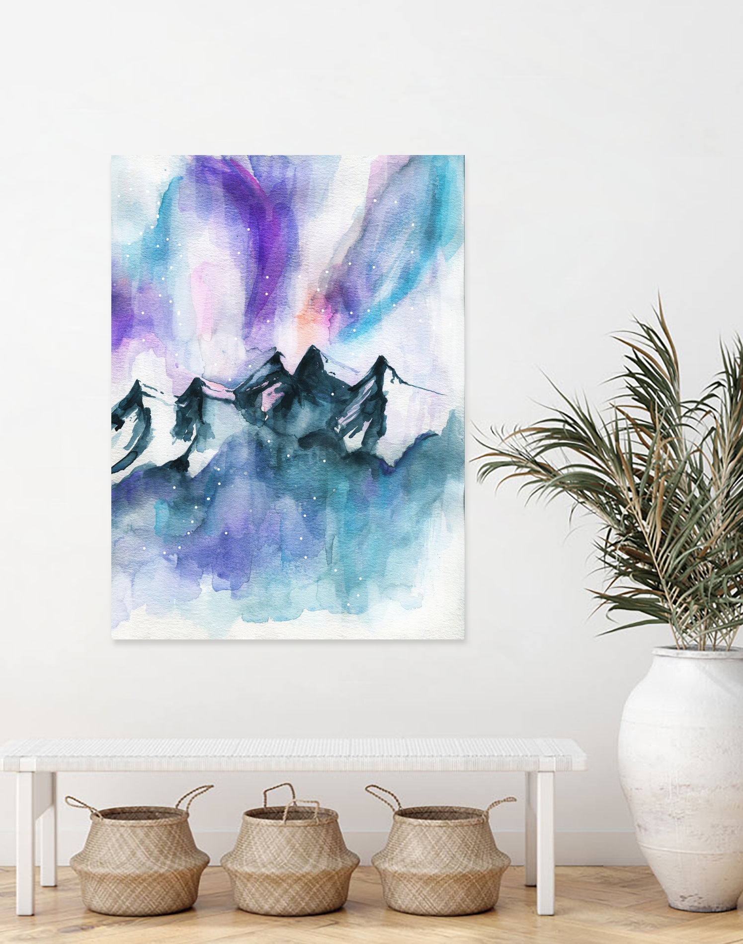 Mountain Magic  Watercolor by Jen Merli on GIANT ART - blue mixed media