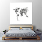 World Map by Monn Print on GIANT ART - white digital painting