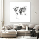 World Map by Monn Print on GIANT ART - white digital painting