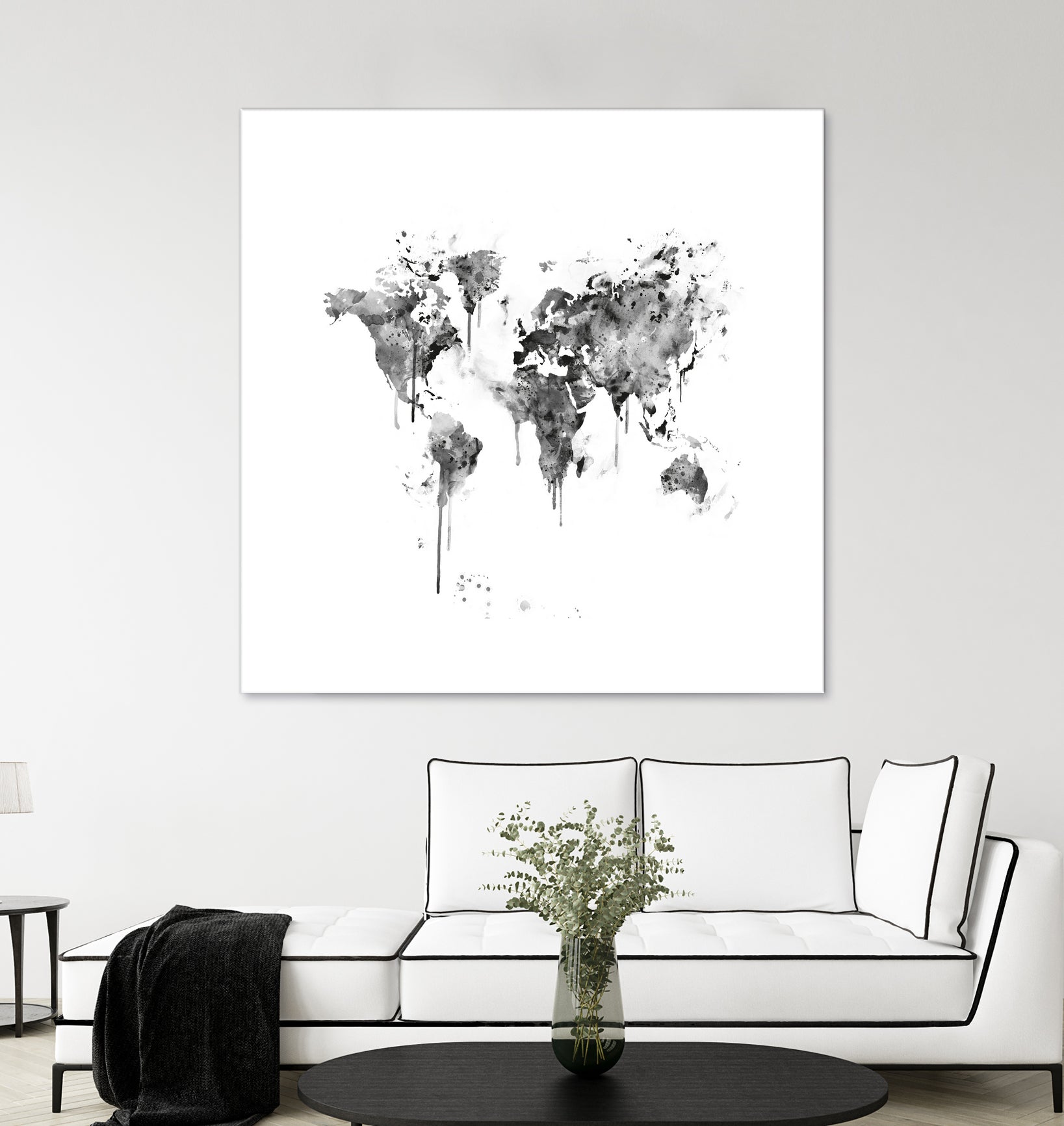 World Map by Monn Print on GIANT ART - white digital painting