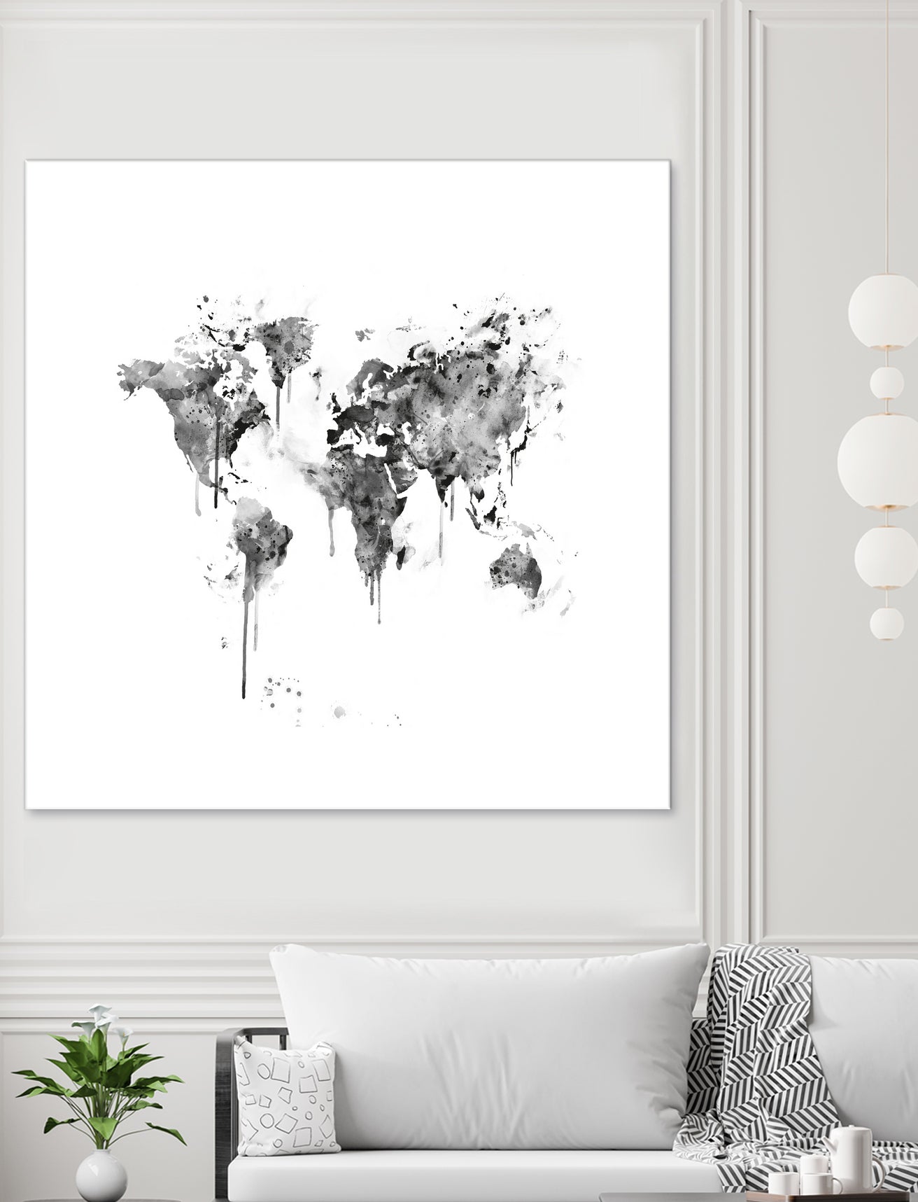 World Map by Monn Print on GIANT ART - white digital painting