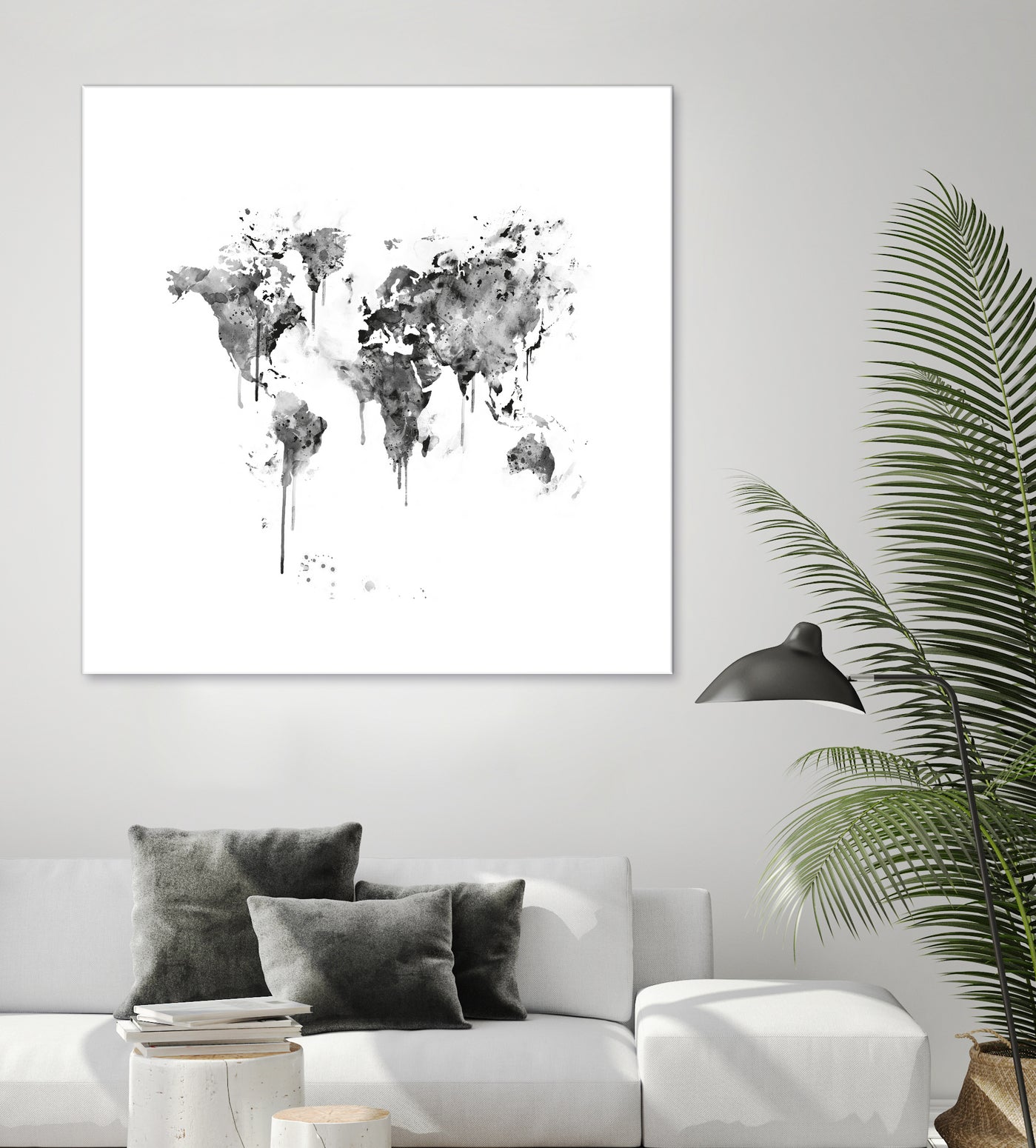 World Map by Monn Print on GIANT ART - white digital painting