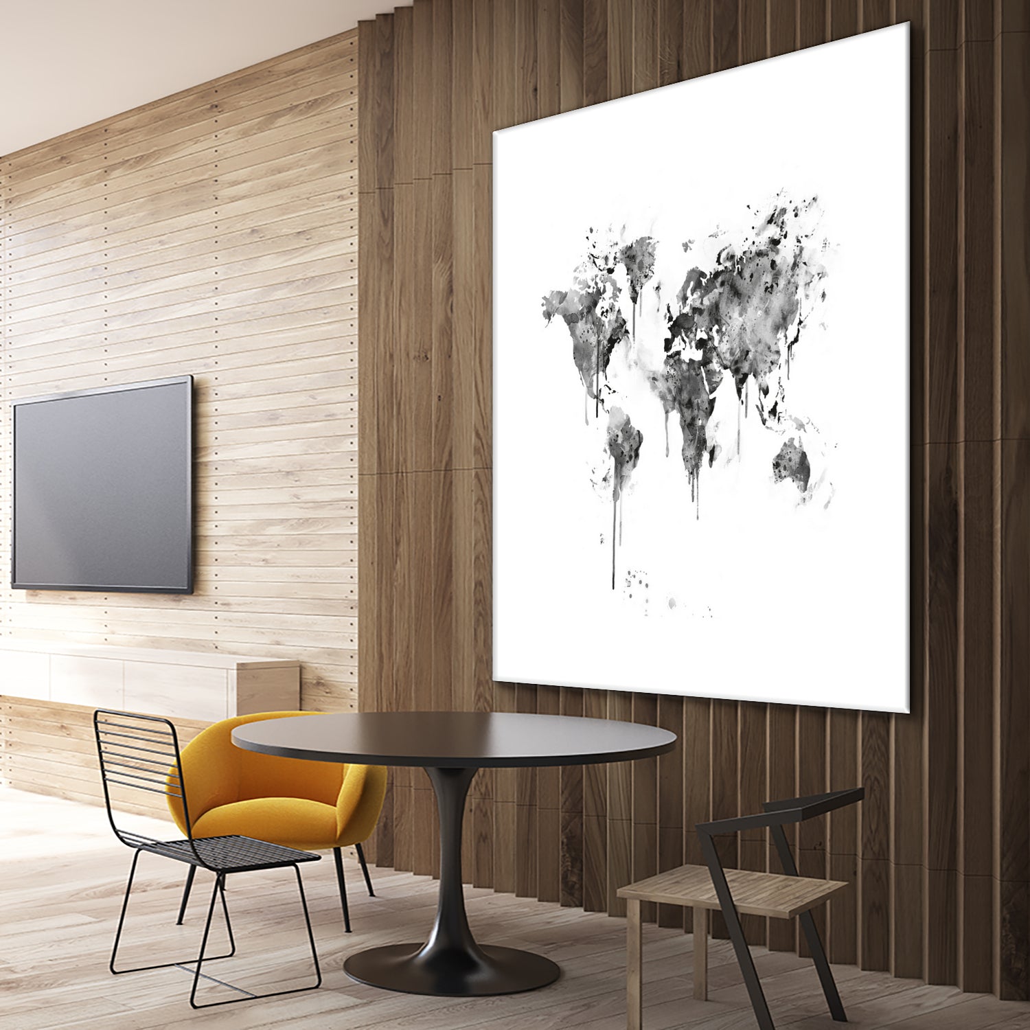 World Map by Monn Print on GIANT ART - white digital painting