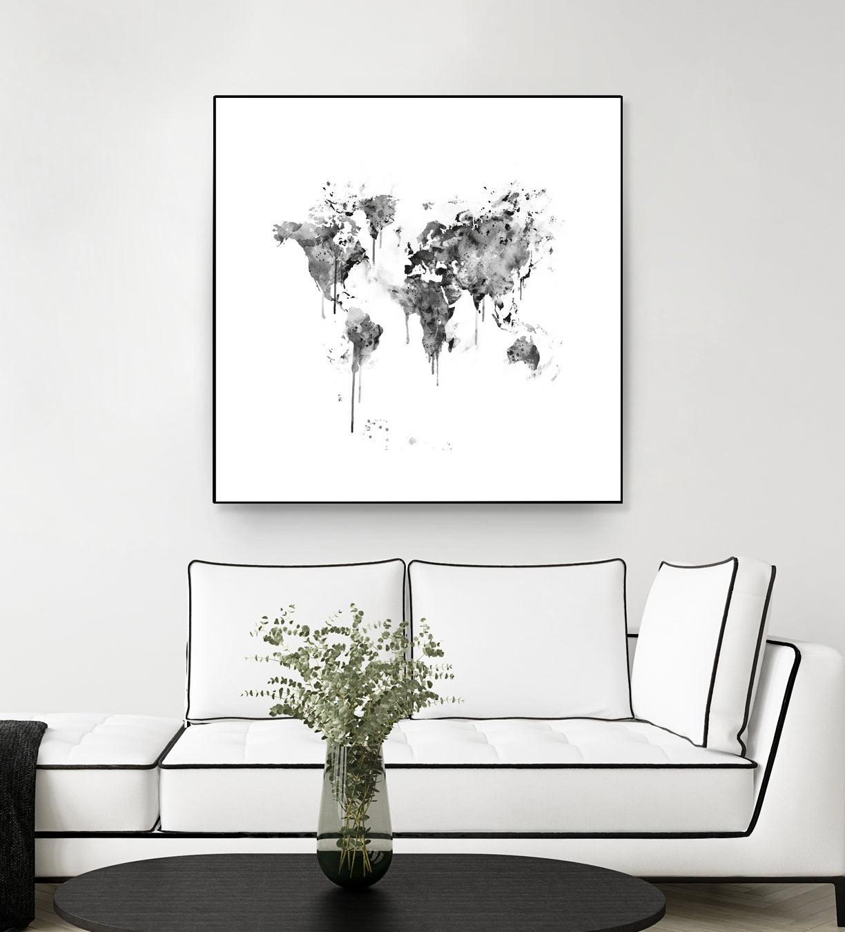 World Map by Monn Print on GIANT ART - white digital painting