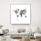 World Map by Monn Print on GIANT ART - white digital painting