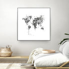 World Map by Monn Print on GIANT ART - white digital painting