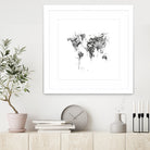 World Map by Monn Print on GIANT ART - white digital painting