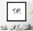 World Map by Monn Print on GIANT ART - white digital painting