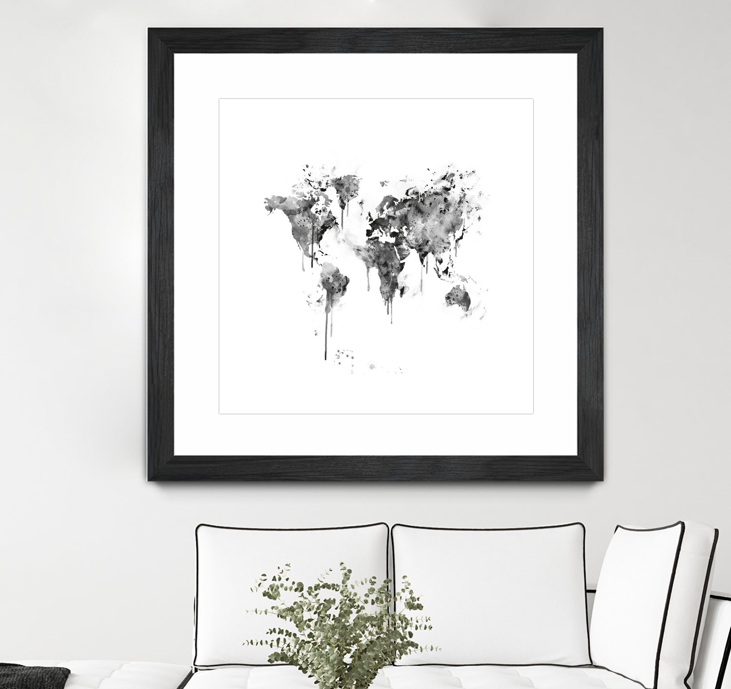 World Map by Monn Print on GIANT ART - white digital painting