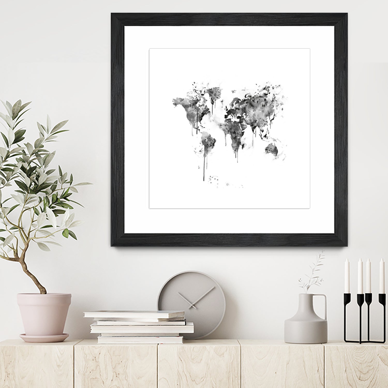 World Map by Monn Print on GIANT ART - white digital painting