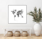 World Map by Monn Print on GIANT ART - white digital painting