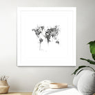 World Map by Monn Print on GIANT ART - white digital painting