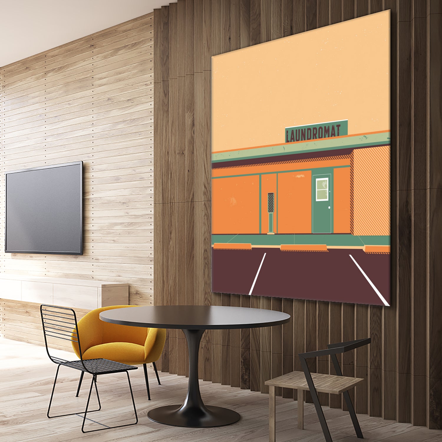 Desert Laundromat by Ben Stevens on GIANT ART - orange vector illustration