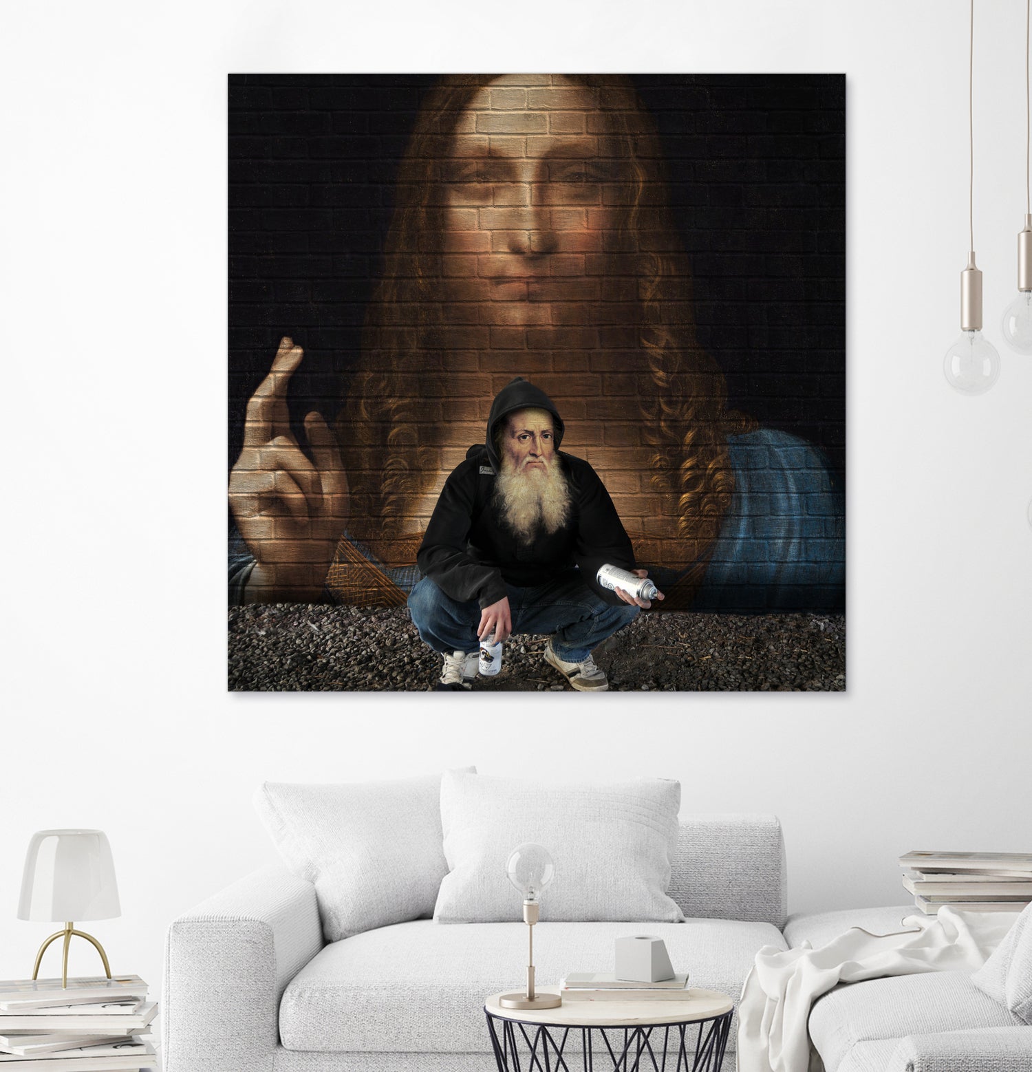 Street Art (Leonardo da Vinci) by Mehmet Geren on GIANT ART - brown photo manipulation